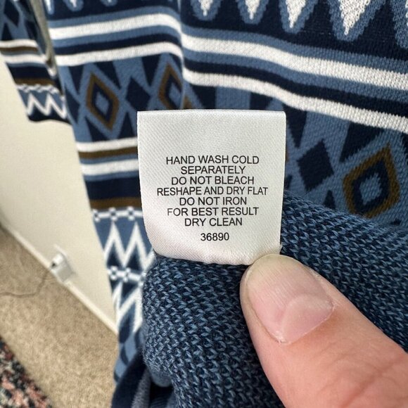 Romeo + Juliet Couture Blue Patterned Turtleneck Sweater Dress Womens Small NEW - Picture 6 of 7